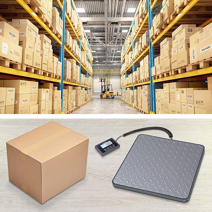 THINKSCALE Shipping Scale, 440 lbs/1 oz Highly Accurate Postal Scale with Hold/Tare/LCD Display, Lightweight Digital Postage Scale for Packages/Luggage/Post Office/Dog, Battery & AC Adapter Included-DeskLoop Office