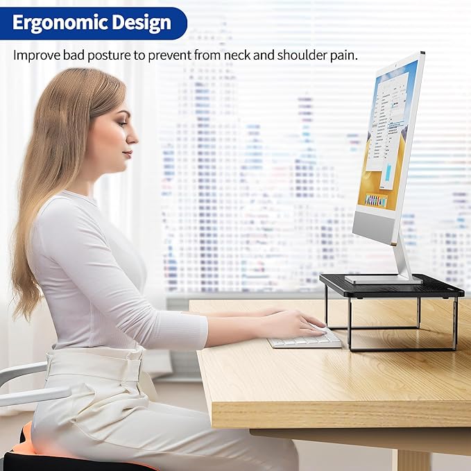 BESIGN MS01 Monitor Stand Riser, Height Adjustable Laptop Stand, Computer Monitor Stand for Monitor, Computer,Laptop,Printer (Black)-DeskLoop Office