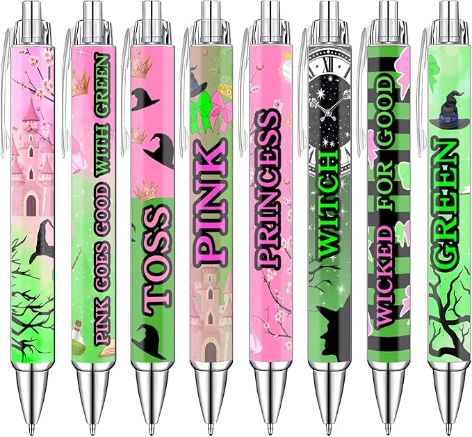 Princess and Witch Pens Set – Magical Fantasy-Themed Ballpoint Pens for Girls, Students, and Stationery Lovers – Smooth Writing Pens for School, Journaling, or Gifts – Enchanting Design, 8 Pack-DeskLoop Office