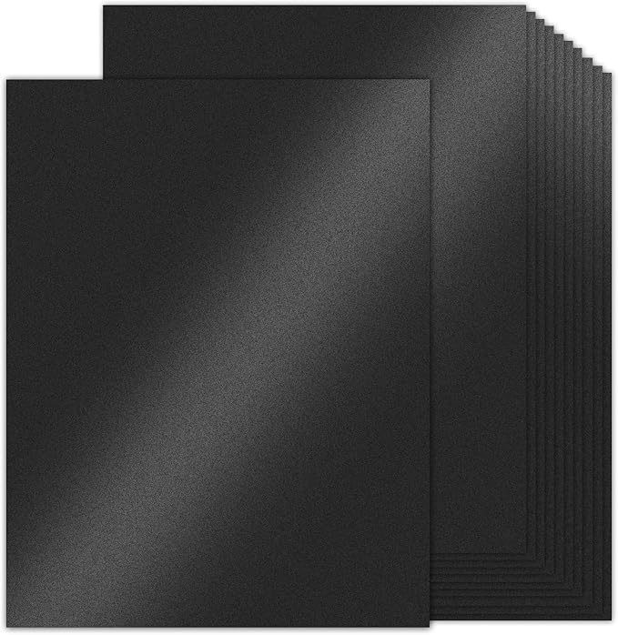 100 Sheets Black Shimmer Cardstock 8.5 x 11 Metallic Paper, Goefun 80lb Card Stock Letter Size Sheets for Halloween, Invitations, Scrapbooking, Crafts, Graduations-DeskLoop Office
