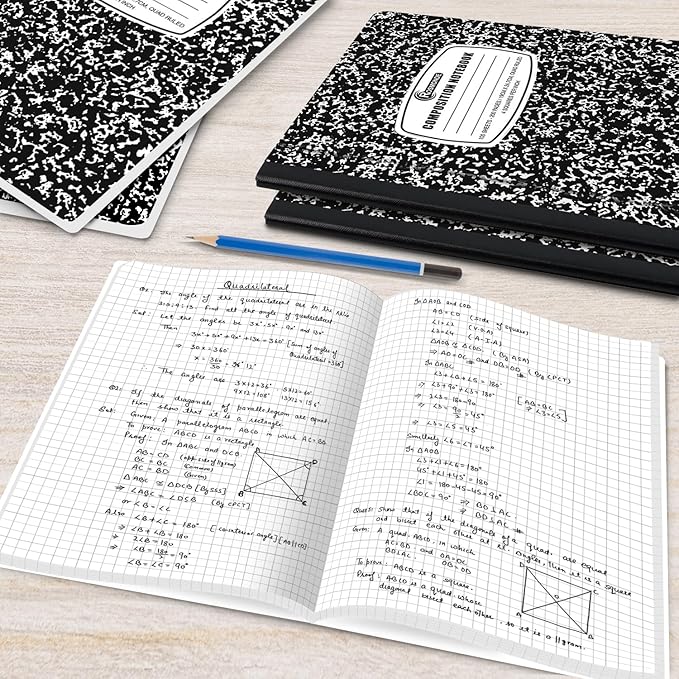 1000 Pack (Pallet) Composition Notebooks Bulk, Quad Ruled, Pallet of Composition Notebooks, 200 Pages (100 Sheets), 9-3/4 x 7-1/2, Bulk Notebooks for School & College, 4-7 Days Transit