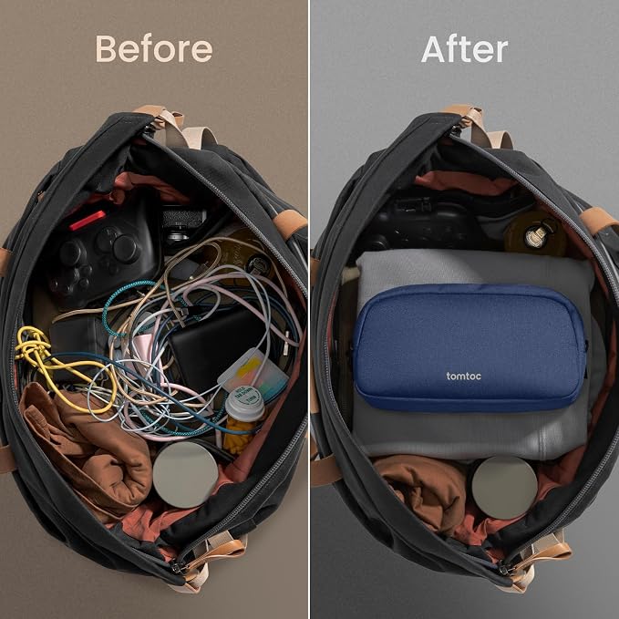 tomtoc Electronics Organizer Travel Case, Water Resistant Travel Bag Cable - Image 10