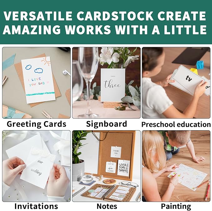 200 Sheets White Cards Blank - 5''x7'' White Card Stock 200gsm/75lb Thick Paper Cardstock, Heavy CardStock Blank for Wedding Invitations, Index Cards, Greeting, Note -PAP07200200-DeskLoop Office