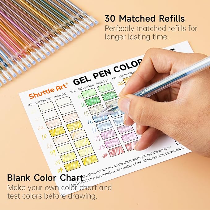 Shuttle Art 60 Pack Earth Tone Gel Pens, 30 Brown Earth Tone Gel Pens with 30 Refills for Adults Coloring Books Journaling Drawing Nature, Landscapes, Animals Scenes-DeskLoop Office