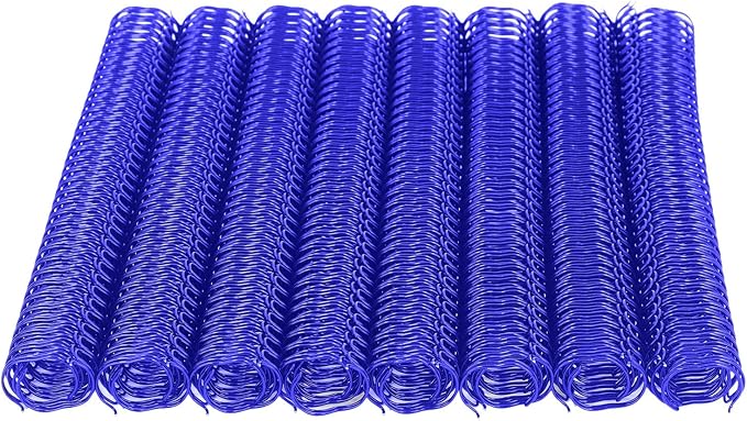 100 Pack Double Loop Wire Binding Spines, YolieraArt Wire Binding Spines, 5/8 Inch Binding Wire for Letter Size (140 Sheet Capacity, 100P, 3:1 Pitch, Blue)-DeskLoop Office