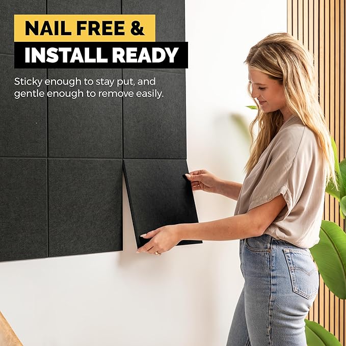 Large Cork Board for Wall 59" x 36", Black Bulletin Board | 15 Pack Felt Wall Tiles | Cork Boards for Office Pin Board Tack Board Cork Boards-DeskLoop Office