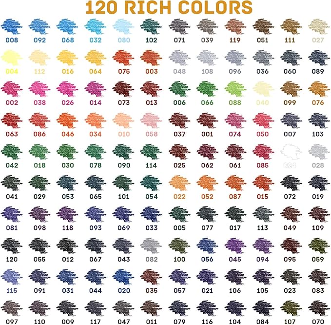 LBW Colored Pencils Oil Pencils Soft Core Color Pencil Set Drawing Pencil Ideal for Adult Coloring Books Kids Artists Beginners (120)-DeskLoop Office