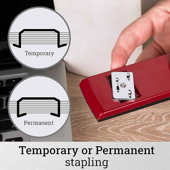 Swingline Stapler, 30 Sheet Capacity, 747 Classic Stapler, Jam Free, Metal, Lipstick Red (74718)-DeskLoop Office