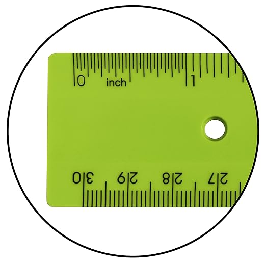 Acrimet Plastic Ruler 12 Inches/ 30 Centimeters, Measuring Device Tool for Student, School, Office, Heavy Duty (Citric Assorted Color) (6 Pack)-DeskLoop Office