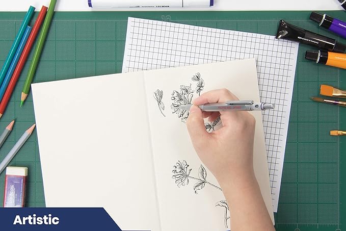 Pacific Arc Chromograph Metal Mechanical Pencil .9 mm Silver Barrel Mechanical Pencil with Built In Lead Pencil Grade Indicator, Lead Pencil Holder for Drafting, Sketching, and Drawing-DeskLoop Office