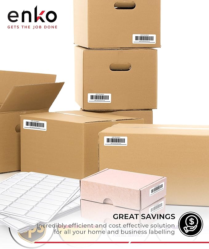 enKo 2 x 4 Inch Label - White Blank - 10 Up Address Mailing Labels for Laser Inkjet Printer (100 Sheets, 1000 Labels)-DeskLoop Office