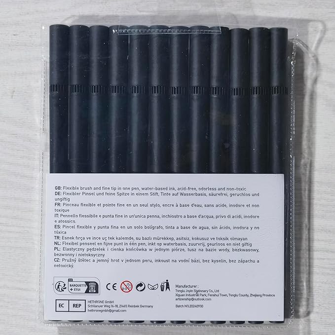 Mogyann Drawing Pens, 12 Pack Dual Brush Pens Black Markers for Art Drawing Sketching-DeskLoop Office