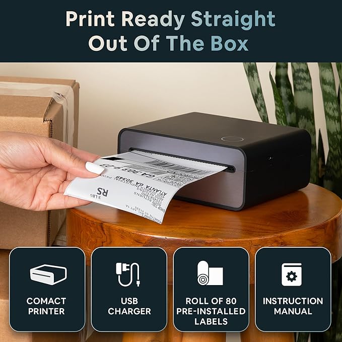 Wireless Return Label Printer – Compact, Battery-Powered & Easy-to-Use Package Returns from Home-DeskLoop Office