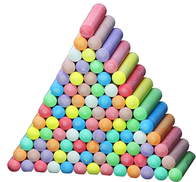 JOYIN 120 PCS Sidewalk Chalks for Kids Giant Box Non-toxic Jumbo Colored Washable Sidewalk Chalk for Toddlers in 10 Colors-DeskLoop Office