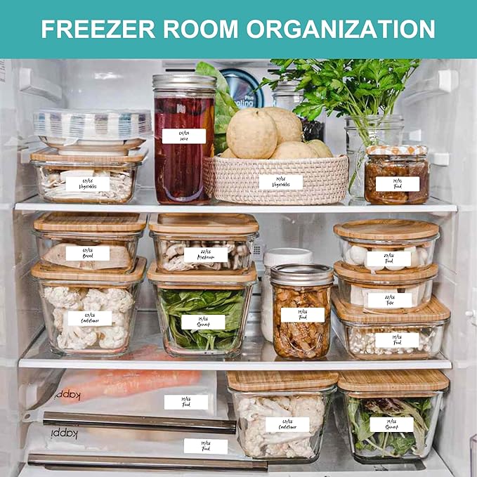 CATIFLIN 600 Blank Removable Freezer Label Stickers, 1”x3” Waterproof Adhesive Paper Tags with Perforation, Easy to Write & Peel for Food Jars, Bottles, Containers, Refrigerator, Storage-DeskLoop Office