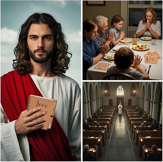 40 Pcs/20 Set Christian Gifts Spiral Notebooks Bulk Journals with Christian Pens Prayer Journal Christian Journal for Women and Men, Perfect Home Gifts-DeskLoop Office