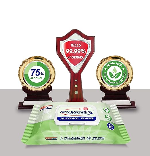 Germisept 75% Alcohol Advanced Hand Sanitizing Wipes | 50 Count per Pack x Pack of 3 = 150 Wipes-DeskLoop Office