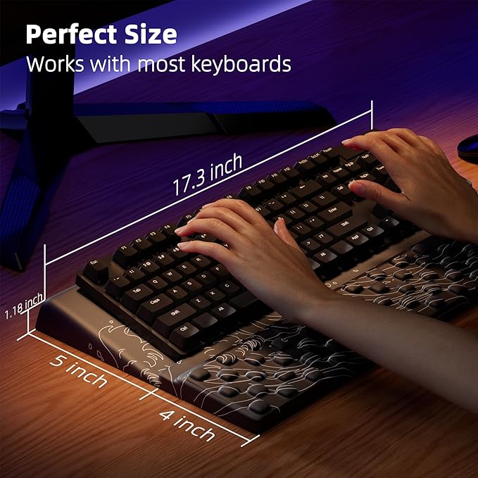 Ospelelf Wrist Support With Keyboard Stand, Comfy Ergonomic Riser Holder for Office Home-DeskLoop Office