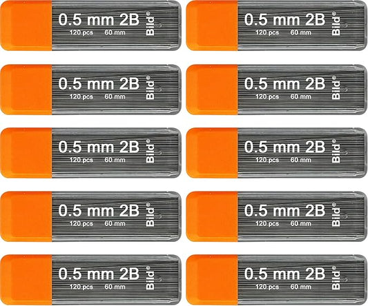 Bild Premium 1200 leads of 0.5mm 2B Mechanical Pencil Lead Refills (2B Mega, 0.5 mm)-DeskLoop Office