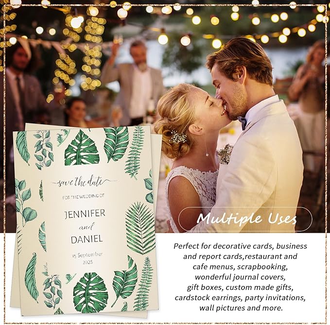 120 Sheets Cream Shimmer Cardstock 8.5 x 11 Inch Metallic Paper, 250gsm/92lb Double Sided Ivory Card Stock Pearlescent Paper for Invitations, Certificates, Crafts, DIY Cards-DeskLoop Office