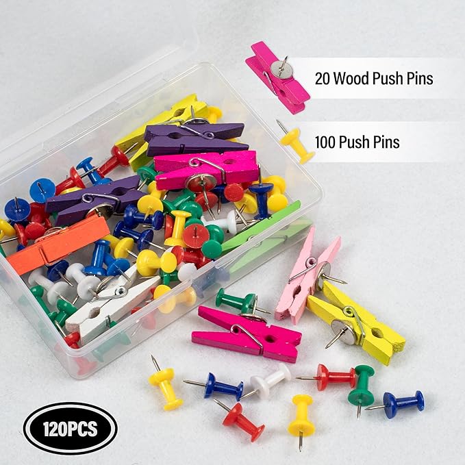 AKTOP White Cork Bulletin Board 12x12, 1/2" Thick Felt Cork Board Tiles 12 Pack, Small Square Pin Board for Wall, Self Adhesive Corkboards with 120 Push Pin Wood Clips for School, Home & Office-DeskLoop Office