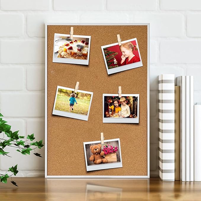 100Pcs Push Pin with Wooden Clips Tacks for Cork Board Artwork for Bulletin Board Crafts Arts Projects Photo Supplies(Wood Color)-DeskLoop Office