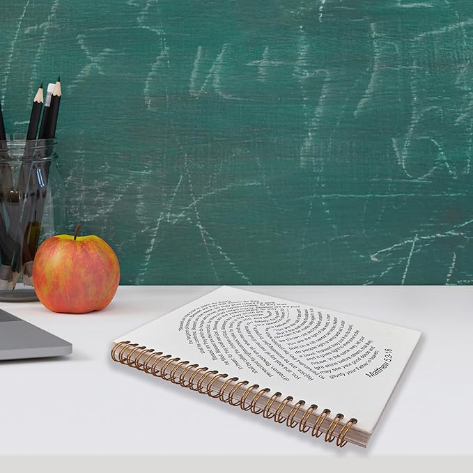 VNWEK Bible Scripture Matthew 5:3-16 Blessed are the Poor in Spirit God's Fingerprints Spiral Notebook Journal 5.5 x 8.3 inches,Christian Lined Hardcover Spiral Notebook,Christian Gifts-DeskLoop Office