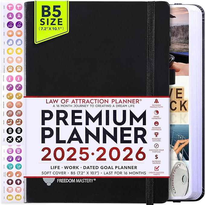 2025-2026 Planner Weekly and Monthly | 16-Month Life Planner to Increase Focus & Productivity | Reduce Overwhelm & Achieve Your Biggest Goals | Include Gift Box & Stickers | Sep 2025-Dec 2026-DeskLoop Office
