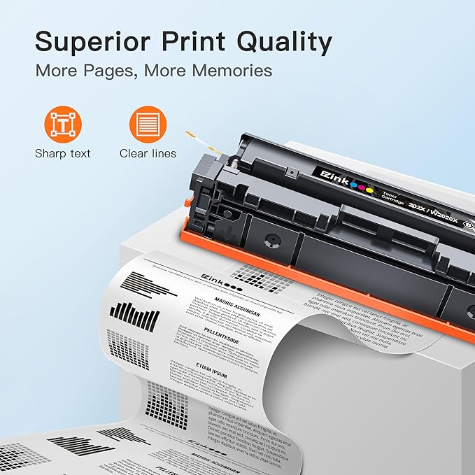E-Z Ink Compatible 202X High Yield Replacement for HP 202X Toner Cartridges 202A CF500X CF500A with Chip to Use with HP Color Pro MFP M281fdw M281cdw M281fdn M254dw M254 M281 (4-Pack) 