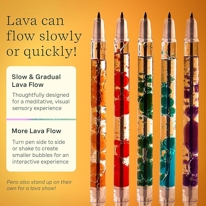 Lifelines Scented Lava Gel Pen Set, 2-Pack (Blue & Green) - 0.7mm Colored Gel Pens Infused with Scented Essential Oil Blends & Mesmerizing Lava - School Supplies for College Kids & Adults