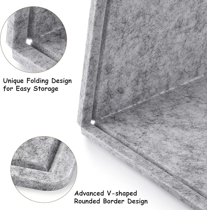 Large Bulletin Board, 72x48 Inches Cork Board Alternative, Large Felt Board Decorative Pin Board for Wall, Foldable Photo Board Self-Adhesive Vision Board with 36 Pushpins Light Gray-DeskLoop Office