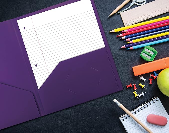 Better Office Products Heavyweight Plastic 2 Pocket Portfolio Folder, Letter - Image 6