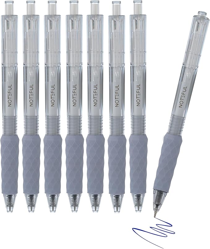 Retractable Gel Pens Clicker, Medium Point 0.7, Premium Comfort Grip for Smooth Writing Planner and School Supplies (Blue, 1 Count (Pack of 8))-DeskLoop Office