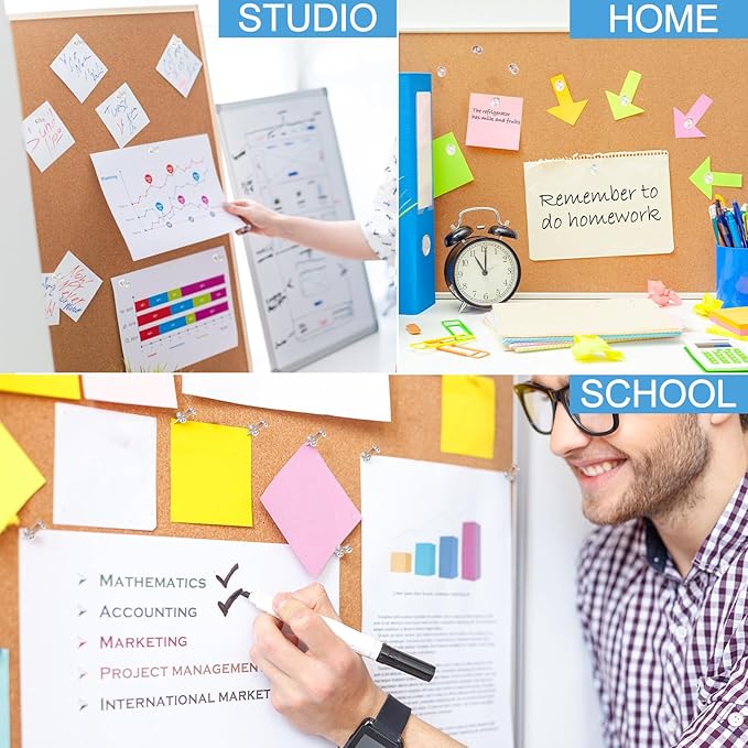 2400 Pcs Clear Push Pins Standard Thumb Tacks with Steel Point and Plastic Head PushPins thumbtacks for Wall, Cork Board, and Bulletin Board-DeskLoop Office