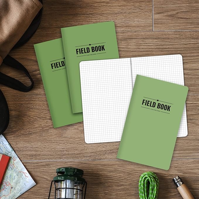 Elan Publishing Company Field Notebook/Journal - 5"x8" - Green Cover - Graph Book - Pack of 4-DeskLoop Office