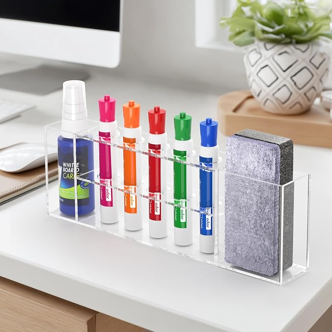 HBlife Acrylic Magnetic Dry Erase Marker Holder - Image 7