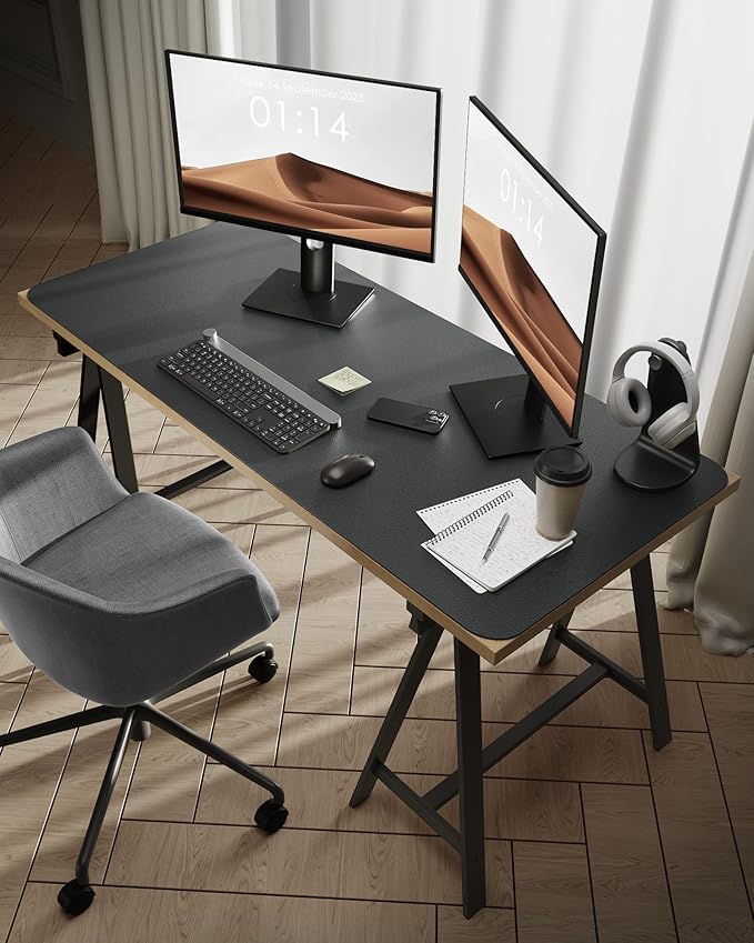 YSAGi Leather Desk Protector, Office Mat, Large Mouse Mat, Non-Slip PU Leather Blotter, Laptop Desk Pad, Waterproof Writing Pad for Office and Home (Dark Grey, 47.2" x 23.6")-DeskLoop Office