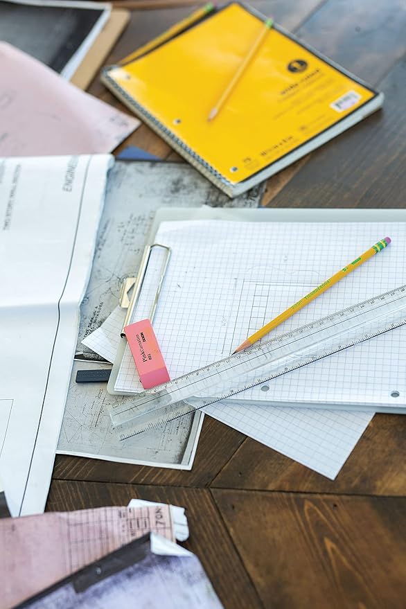 Dixon Pink Carnation Wedge Erasers, Medium, Pink, 2" x .75", 12-Pack (38900)-DeskLoop Office