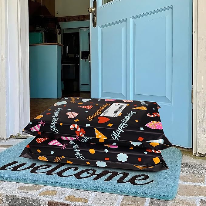 Happy Birthday Poly Mailer 6x9 Inch 100 Pcs, Waterproof Shipping Bags for Clothing, Tear-Resistant Mailier Bags, Strong Mailing Bags with Self-Seal-DeskLoop Office