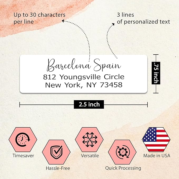 Personalized Return Address Labels - High Gloss Custom Mailing Labels on Sheets - Self-Adhesive Return Stickers for Envelopes with Crisp Printing Design (50-1000)-DeskLoop Office