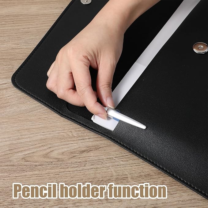 PU Leather A4 File Document Holder, A4 File Folder Waterproof Portfolio - Image 7