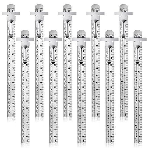 6 Inch 15 cm Pocket Ruler Flexible Precision Stainless Steel Ruler with Detachable Clips Stainless Steel Pocket Clip Scale Gauge Metric British System(10 Pieces)-DeskLoop Office