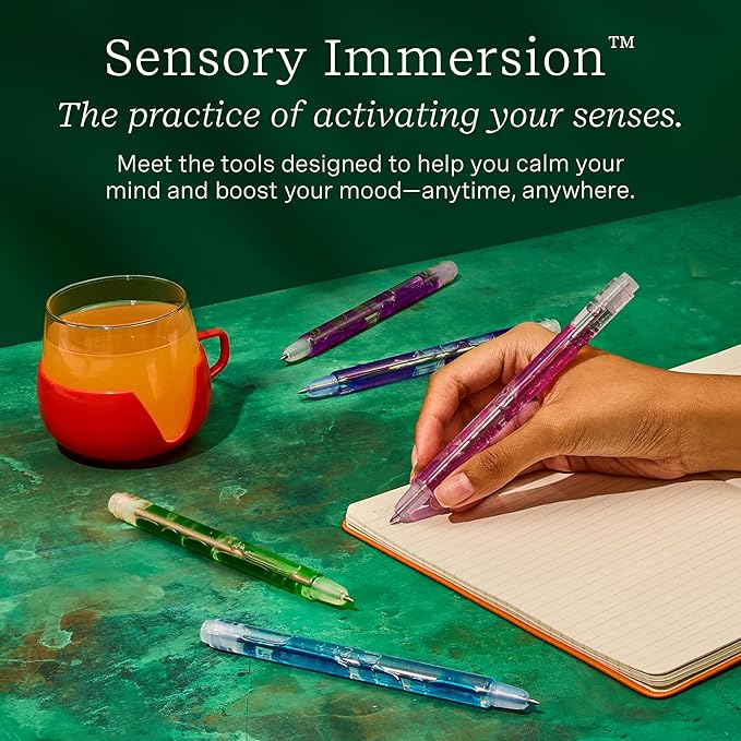 Lifelines Scented Lava Gel Pen Set, 5-Pack (Brights) - 0.5mm Colored Gel Pens Infused with Scented Essential Oil Blends & Mesmerizing Lava - School Supplies for College Kids & Adults-DeskLoop Office