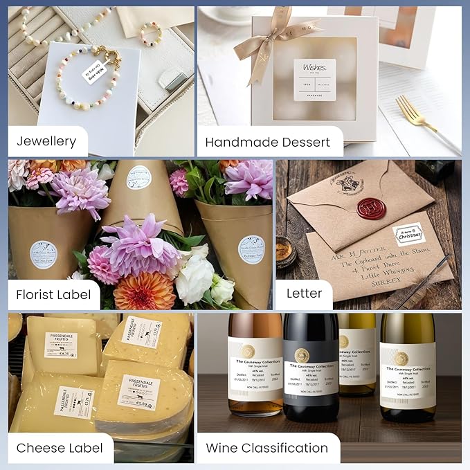 CLABEL Thermal Label Maker Machine: 221B Bluetooth Label Maker Machine with Tape Mini Sticker Printer Barcode Printer Compatible with Smartphone with 3 Roll 40x30mm,50x30mm,50x80mm Label (Black)-DeskLoop Office