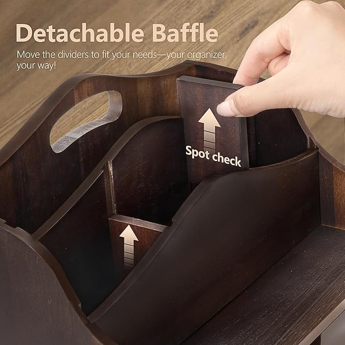 Rebee Vision Acacia Wood Mail Organizer - Image 6