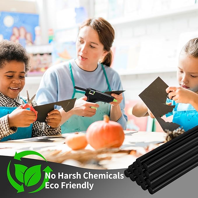 MATUFF Black Hot Glue Sticks Full Size 0.43” Dia x 8” Long, 20 pcs Hot melt Adhesive Glue Sticks, All-Purpose Glue Gun Sticks for DIY Black Crafting Arts and Wedding Cards, Stamp Sealing-DeskLoop Office