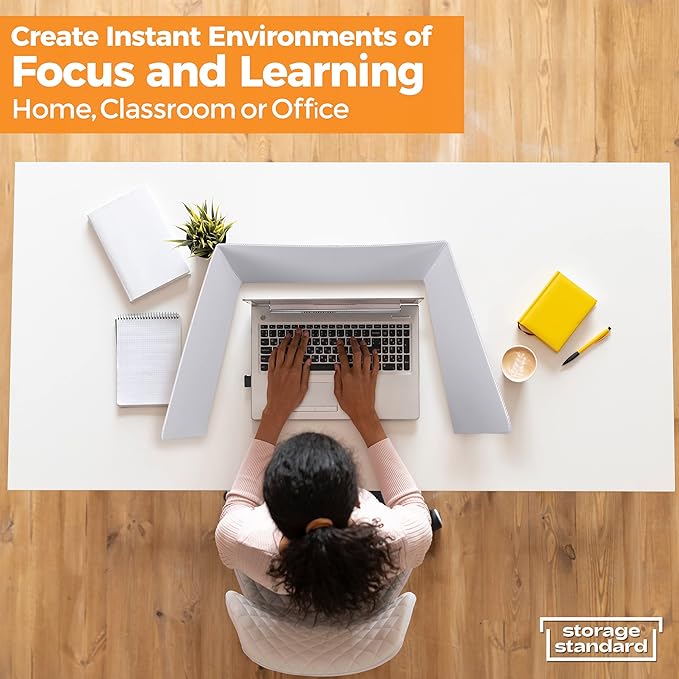 4-Pack Classroom Privacy Shields for Student Desks - Easy to Clean Plastic Desk Divider Folder Study Carrel Sneeze Guard for Student Testing Dividers Boards-DeskLoop Office