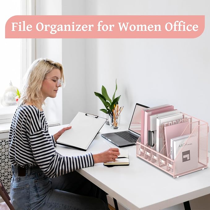 SUPEASY Desk Organizers Metal Desk Magazine File Holder - Image 7