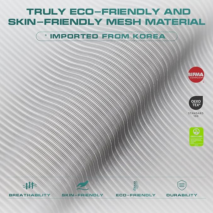 COLAMY Ergonomic Mesh Office Chair, High Back Computer Executive Desk Chair with Adjustable Headrest and 4D Arms, Slide Seat, Tilt Lock-Light Grey-DeskLoop Office