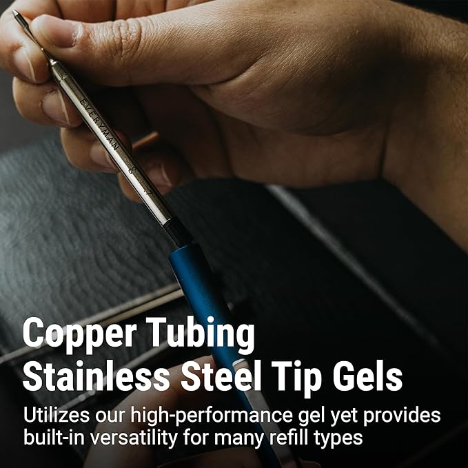 Everyman Grafton Full Click Refillable 0.7mm Ball Point Pen, Black | Sleek Anodized Aluminum EDC Pen with Deep Grooved Grip | Smooth Writing Pocket Pen for Office, Travel, Gifting & Daily Use-DeskLoop Office